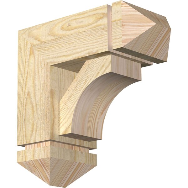 Ekena Millwork Westlake Arts and Crafts Rough Sawn Bracket w/ Offset Brace, Douglas Fir, 6"W x 14"D x 14"H BKT0604X14X14WTL03RDF - main